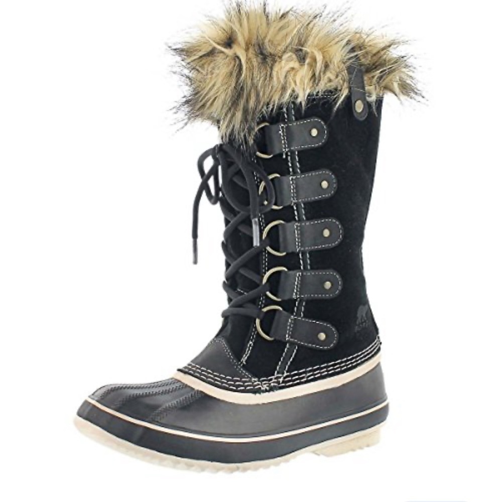 Sorel Joan of Artic Fur Black‎ Boots Size 8